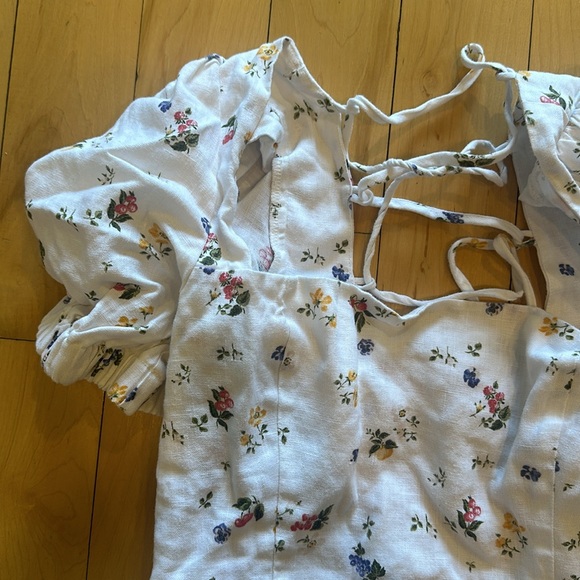 NWOT Reformation Lianne Linen Dress in floral size 8 - Picture 7 of 9